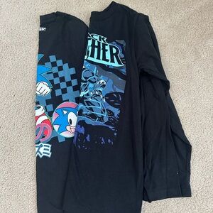 Black Graphic Long Sleeve T-Shirts